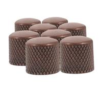 MUELODSIC 8Pcs Metal Guitar Knobs Dome Caps for Electric Guitar and Bass Durable Potentiometer Volume Tone Control Replacement Parts with Stylish Red Finish
