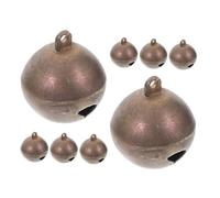 MUELODSIC 8pcs Mini Copper Dog Collar Bells with Hanging Rings Decorative Pet Charms for Small Dogs Deep Melodious Sound Easy Attachment for Leashes and Accessories