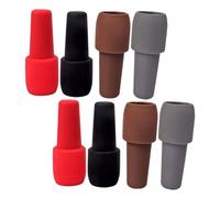 MUELODSIC 8pcs Reusable Silicone Wine Bottle Stoppers Leakproof Beverage Saver Caps for Glass Bottles Compatible with Various Wine Brands Red Brown Black Gray