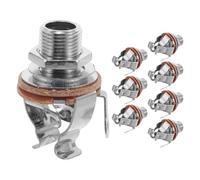 MUELODSIC 8pcs Silver Multipoint Mono Output Jack for Bass and Electric Guitar Stable Contact Hardware with Electromagnetic Shielding Easy Installation Audio Instrument Socket for Recording