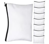 MUELODSIC 8pcs Sublimation Blank Canvas Makeup Bags Zipper Toiletry Travel Storage Pouch DIY Craft Cosmetic Pencil Cases for Home Organization