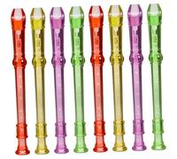 MUELODSIC 8Pcs Transparent Plastic Small Flutes Clarinet for Beginners Educational Musical Instrument Compact Lightweight Design for Adults Training