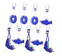 MUELODSIC 9pcs Floating Key Rings Cartoon Shaped Water-resistant Boat Keychains with Shark Dolphin Lifebuoy Designs Lightweight Floating Pool Key Holders for Sailing Diving Beach Sports and