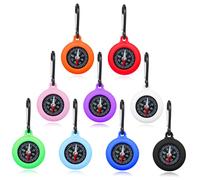MUELODSIC 9pcs Mini Carabiner Compass Portable Lightweight Navigation Tool for Hiking Camping Climbing Backpacking Compact Outdoor Adventure Gear with Keychain Clip for Travel Survival