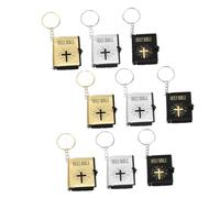 MUELODSIC 9pcs Mini Holy Bible Keychain Religious Jesus Book Pendant Backpack Hanging Decor Creative Pocket Bible Key Rings Gift for Adults
