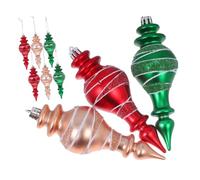 MUELODSIC 9pcs Tapered Christmas Tree Ornament in Red Green DIY Hanging Decorations for Festive Party Seasonal Home Decor Lightweight Pendants