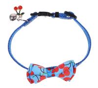 MUELODSIC Adjustable Cherry Bow Tie Cat Collar with Bell Wear-resistant Kitten Accessory for Daily Wear and Festive Parties Lightweight Skin-friendly Pet Necklace for Cats and Puppies