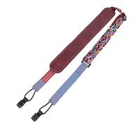 MUELODSIC Adjustable No Drill Ukulele Strap Double j Hooks Pu Blue Ethnic Style Shoulder Belt for Adult Ukuleles Crossbody Use Random Color