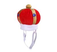 MUELODSIC Adjustable Pet Crown Hat for Cats S Red Soft Comfortable Fabric Elastic Band Headwear for Daily Wear Birthday Party Costume Accessory