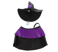 MUELODSIC Adjustable Pet Witch Cloak and Wizard Hat Set for Dogs and Cats Easy to Wear Halloween Costume for Small Pets Fit Kitten Cosplay Outfit Striking Party Look