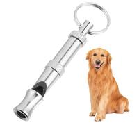 MUELODSIC Adjustable Pitch Dog Whistle for Training Nickel-plated Brass Portable Ultrasonic Pet Trainer with Key Ring Loop Silver