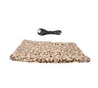 MUELODSIC Adjustable Temperature USB Heated Pet Cushion for Small Dogs and Cats Washable Electric Heating Pad with Leopard Print Warm Thermal Mat for Elderly Arthritic Pregnant Pets and Use