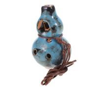 MUELODSIC Alto C Ocarina Ceramic Six Flute with Flower Glaze Blue Finish Compact Portable Design for Beginners and Musicians Versatile Tuning for Various Music Genres