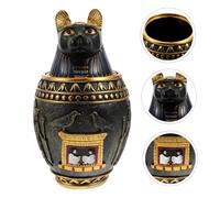 MUELODSIC Ancient Egyptian Resin Canopic Jar Figurine Decorative Sculpture for Home and Porch Decor Realistic Craftsmanship Ornament for Living Office and Display