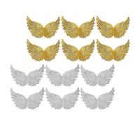 MUELODSIC Angel Wing Wing Theme Cake Toppers 12pcs 8cm Mini Plastic Creative and Delicate Cake Decoration, Versatile Use for DIY Crafts and Birthday Party Decorations for Festive