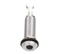 MUELODSIC Bass Barrel Jack Output Socket Plug Silver Tube Type Electric Guitar and Bass End Pin Replacement Break Resistant Stereo Audio Connector for Players and Bands
