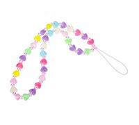 MUELODSIC Beaded Phone Chain Mobile Phone Lanyard Heart-shaped Acrylic Beads Random Color