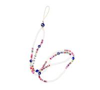 MUELODSIC Beaded Phone Strap with Colorful Love Letters and Glass Eye Charm Lightweight Anti-lost Neck Lanyard for Smartphones Cameras Backpacks and Handbags and Stylish Mobile Chain for