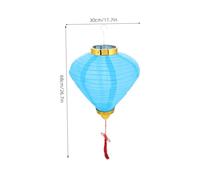 MUELODSIC Blue Vietnamese Lantern Decor for Outdoor Indoor Use Antique Style Pendant Lantern for Street Gardens Courtyards Festivals and Celebrations