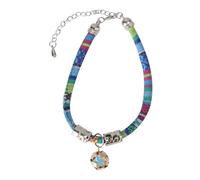 MUELODSIC Bohemian Cat Collar with Bell Ethnic Fashion Necklace for Cats Lightweight Fabric with Quick Release Buckle Comfortable Kitten Accessory in Blue