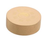 MUELODSIC Brass Paperweight for Calligraphy Practice Traditional Chinese Design Round Block Stable Holder for Writing Supplies Elegant Decor for Home Office