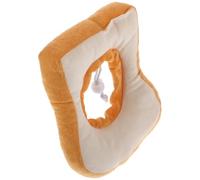 MUELODSIC Bread Shape Cat Protective Collar Yellow Cotton Anti Bite Soft Recovery Neck Guard Does Not Affect Eating Sleeping Playing for Cats