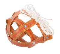 MUELODSIC Breathable Leather Grazing Horse Muzzle with Bite Covering Lightweight Farm Animal Muzzle with Stable Fit Strap Front for Drinking Medium Ox for Cattle Protection