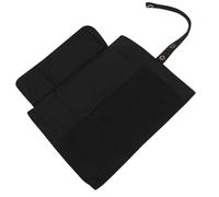 MUELODSIC Canvas Watch Roll Bag for Watch Strap and Pen Storage, Japanese Style Black Canvas Case, Generously Sized When Open, for Students and Travel Organisation