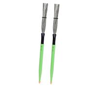 MUELODSIC Carbon Steel Wire Drum Brush with Maple Handles Retractable Jazz Drum Sticks for Beginner and Professional Drummers Suitable for Rock and Youth Bands Green