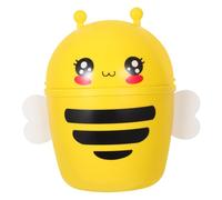 MUELODSIC Cartoon Mini Trash Can with Flip Lid Desktop Wastebasket for Office and Home Small Covered Bin with Odor Isolation Convenient Bag Compatible Cute Bee Design