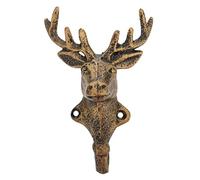 MUELODSIC Cast Iron Deer Antler Wall Hook Vintage Decorative Retro Animal Head Hanger for Coats Bags Towels Home Farmhouse Wall Mounted Organizer
