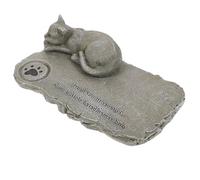 MUELODSIC Cat Memorial Garden Stone Resin Pet Gravestone Moss Green Cat Tribute Headstone for Outdoor Garden Pet Burial Marker