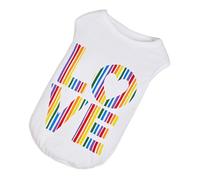 MUELODSIC Cat Summer Pullover Sleeveless T-shirt Colorful Love Letters, Thin Vest for Small Cats, Size S, Lightweight Pet Apparel for Warm Weather