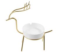 MUELODSIC Ceramic Cigarette Ashtray with Base Large Butt Container Indoor Outdoor Use Unique Peacock Design Decorative Desktop Storage for Home Patio Office