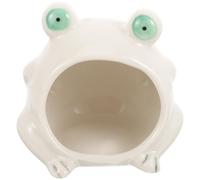 MUELODSIC Ceramic Hamster Nest and Cooling Hideout Small Animal Sleeping House Frog Shape Summer Shelter for Hamsters and Dwarf Pets