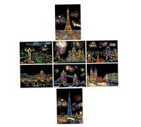 MUELODSIC City Night View Scratch Cards and Scratch Notes Book for Boys and Girls Art Set Featuring Moscow and Beautiful Urban Scenes for Children’s Visual Skills Development