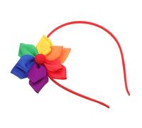 MUELODSIC Colorful Rainbow Floral Headband with Handmade Flowers Soft Ribbon Hair Hoop for Women Bohemian Style Festival and Birthday Hair Accessories Comfortable and Elegant Hairband