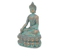 MUELODSIC Compact Vintage Bronze Buddha Figurine Decor Religious Craft Indoor Scene Adornment Space Saving Desktop Ornament for Home and Office