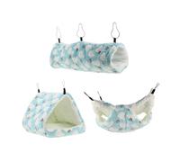 MUELODSIC Cozy Hanging Hamster Hammock Tunnel with Warm Plush Nest for Guinea Pigs Ferrets Rats Soft Small Pet Hideout and Play Animal Cage Accessory for Comfortable Sleeping and Burrowing