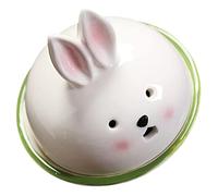 MUELODSIC Creative Rabbit Incense Burner Ceramic Censer for Home Decor Portable Desktop Aromatherapy Holder for Relaxation Meditation Air Purifying Zen Room Ornament Lightweight and