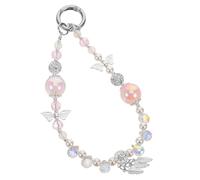 MUELODSIC Crystal Beaded Phone Charm Wrist Strap with Butterfly Pendant Versatile Mobile Bracelet for Womens Cell Phones Bags and Keys Alloy and Artificial Crystal Chain for Hands Carrying