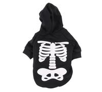 MUELODSIC Dark Skull Costume for Pet Dog Halloween Costumes Black Print Suitable for Small Dogs and Cats Puppy Skull Pattern Clothes for Pet Party