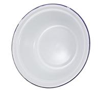 MUELODSIC Deep Enamel Bowl Thickened White Vintage Mixing and Vegetable Basin Classic Retro Soup Serving Dish for Home Kitchen