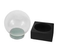 MUELODSIC DIY Clear Glass Snow Globe Dome with Resin Base Thickened Transparent Glass Display for Christmas Crafts Water Globe Kit for Holiday Party Decorations and Moss Landscape Projects