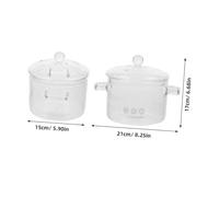 MUELODSIC Double Handle Glass Stew Pot with Lid for Slow Cooking Food Milk Soups and Noodles Heat-Resistant Kitchen Cookware for Induction Stove