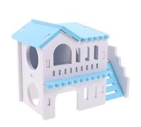 MUELODSIC Double-layer Wooden Hamster House with Interactive Balcony Multi-chamber Small Pet Hideout for Hamsters Guinea Pigs and Other Small Animals Space-saving Elegant Design for Areas