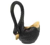 MUELODSIC Elegant Black Resin Swan Key Tray Multifunctional Jewelry and Sundries Holder Decorative Nordic Style Table Storage Plate for Entryway and Home Organization