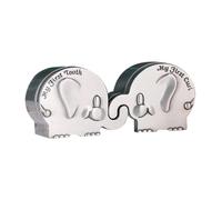 MUELODSIC Elephant Shape Newborn Keepsake Box Zinc Alloy My First Curl Box Silver Smooth Surface Long-Term Curl and Tooth Storage for Boys and Girls Nursery and Christening