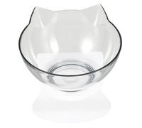 MUELODSIC Elevated Tilted Cat Bowl with Neck Protection Raised Plastic Pet Feeder for Comfortable Eating Anatomically Correct Design to Reduce Vomiting and Air Intake Suitable for Cats and