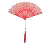 MUELODSIC Embroidery Hand Fan with Tassel Chinese Style Vintage Handheld Fan for Dance Performance Photography Prop Home Decoration Compact and Elegant